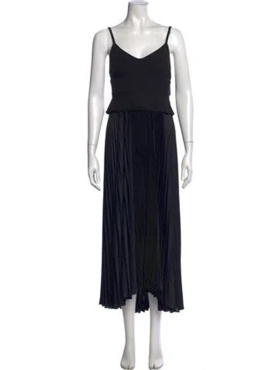 Pre-owned A.l.c V-neck Long Dress In Black