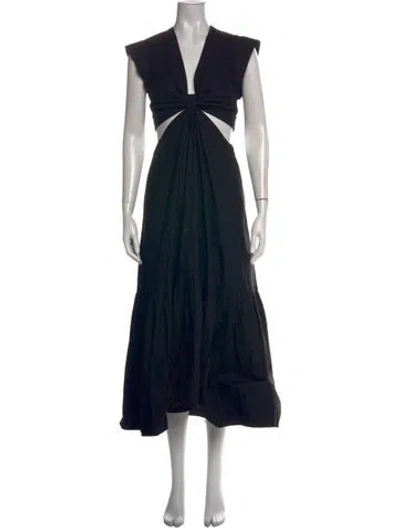 Pre-owned A.l.c V-neck Long Dress In Black
