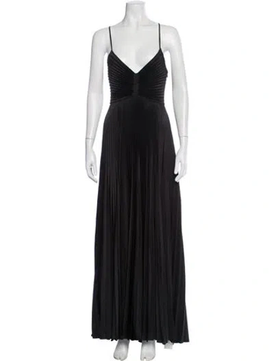 Pre-owned A.l.c V-neck Long Dress In Black