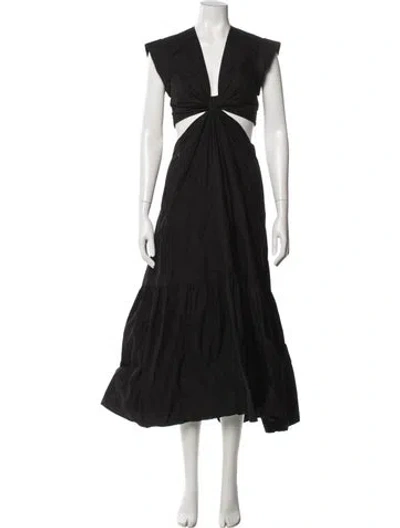 Pre-owned A.l.c V-neck Long Dress In Black