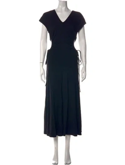Pre-owned A.l.c V-neck Long Dress In Black