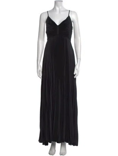 Pre-owned A.l.c V-neck Long Dress In Black