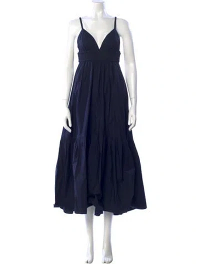 Pre-owned A.l.c V-neck Long Dress In Blue
