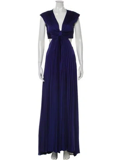 Pre-owned A.l.c V-neck Long Dress In Blue