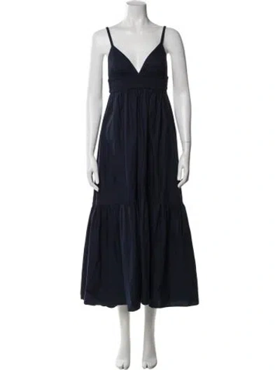 Pre-owned A.l.c V-neck Long Dress In Blue