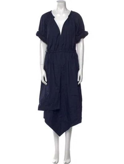 Pre-owned A.l.c V-neck Long Dress In Blue