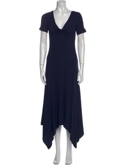 Pre-owned A.l.c V-neck Long Dress In Blue