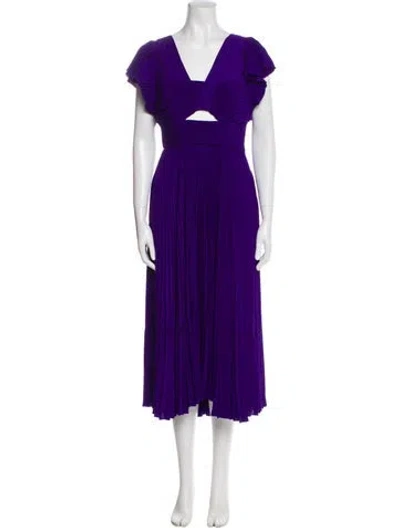 Pre-owned A.l.c V-neck Long Dress In Blue