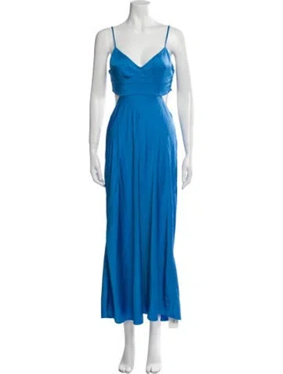 Pre-owned A.l.c V-neck Long Dress In Blue