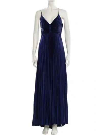 Pre-owned A.l.c V-neck Long Dress In Blue