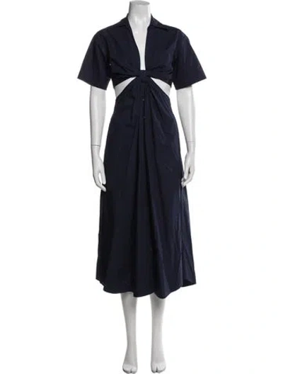 Pre-owned A.l.c V-neck Long Dress In Blue