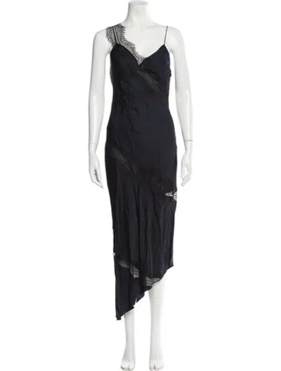 Pre-owned A.l.c V-neck Long Dress In Blue