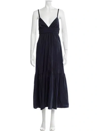 Pre-owned A.l.c V-neck Long Dress In Blue