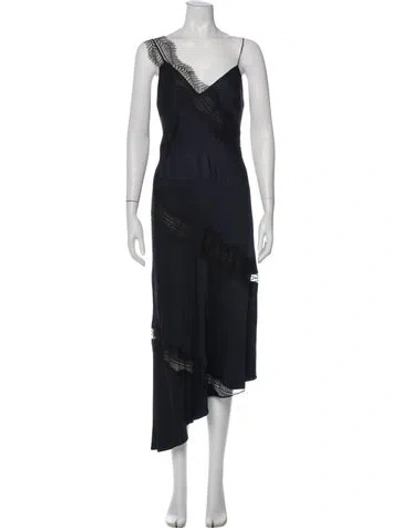 Pre-owned A.l.c V-neck Long Dress In Blue