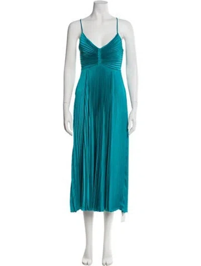 Pre-owned A.l.c V-neck Long Dress In Blue