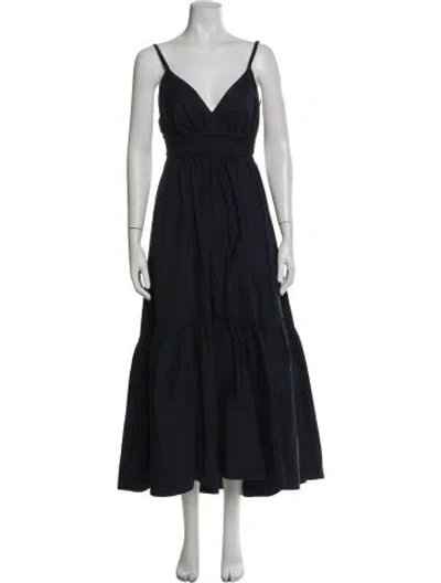Pre-owned A.l.c V-neck Long Dress In Blue
