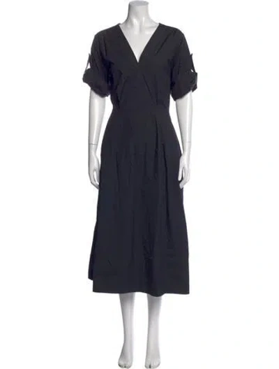Pre-owned A.l.c V-neck Long Dress In Blue