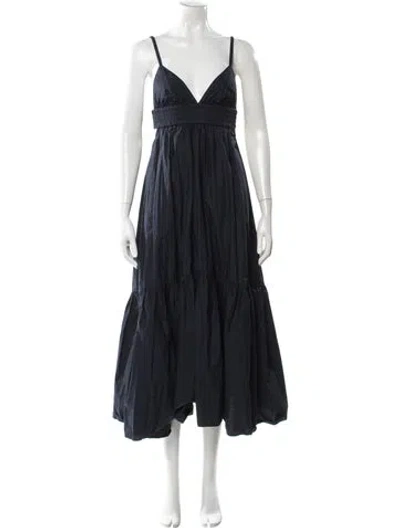 Pre-owned A.l.c V-neck Long Dress In Blue
