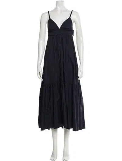 Pre-owned A.l.c V-neck Long Dress In Blue