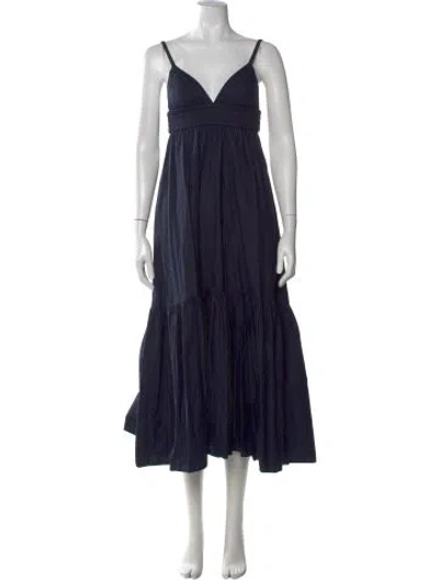 Pre-owned A.l.c V-neck Long Dress In Blue