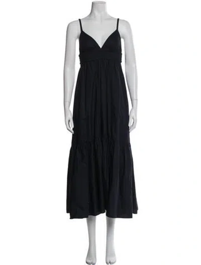 Pre-owned A.l.c V-neck Long Dress In Blue