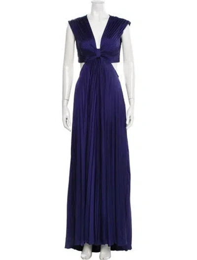 Pre-owned A.l.c V-neck Long Dress In Blue
