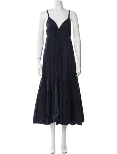 Pre-owned A.l.c V-neck Long Dress In Blue