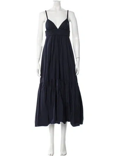Pre-owned A.l.c V-neck Long Dress In Blue