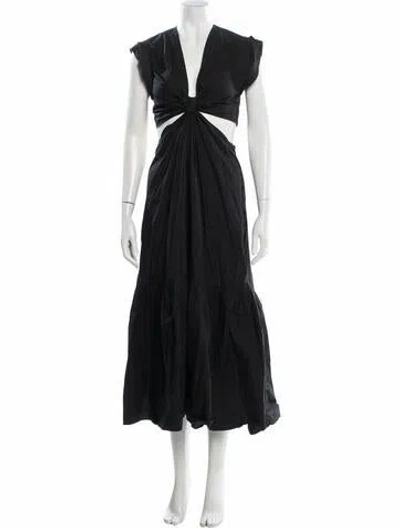 Pre-owned A.l.c V-neck Long Dress In Blue