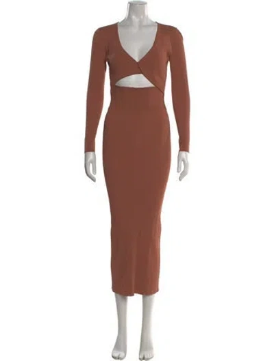 Pre-owned A.l.c V-neck Long Dress In Brown