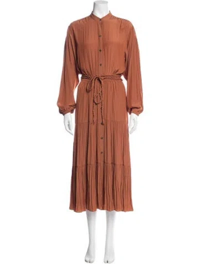 Pre-owned A.l.c V-neck Long Dress In Brown
