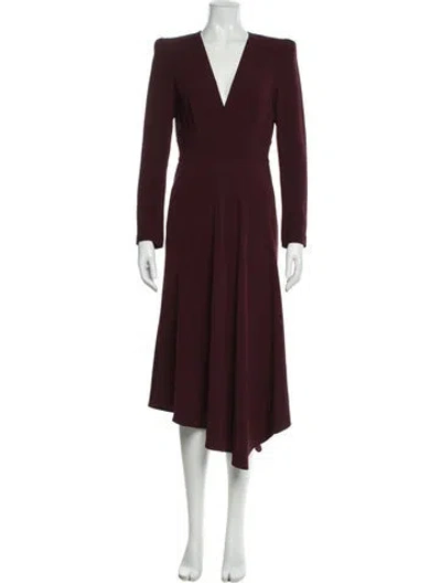 Pre-owned A.l.c V-neck Long Dress In Burgundy