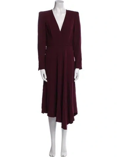 Pre-owned A.l.c V-neck Long Dress In Burgundy