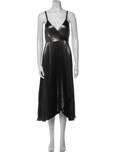 Pre-owned A.l.c V-neck Long Dress In Gray