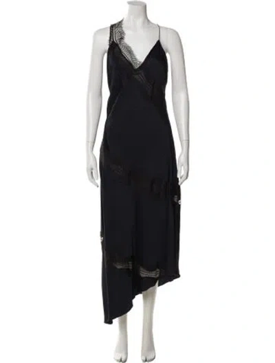 Pre-owned A.l.c V-neck Long Dress In Gray