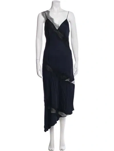 Pre-owned A.l.c V-neck Long Dress In Gray