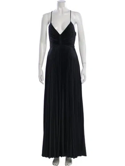 Pre-owned A.l.c V-neck Long Dress In Gray