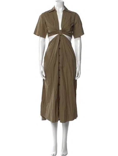 Pre-owned A.l.c V-neck Long Dress In Green