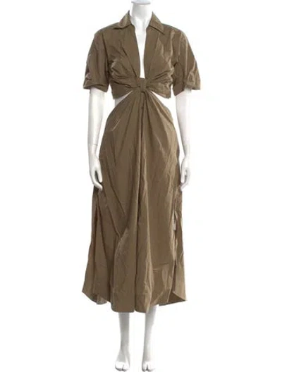 Pre-owned A.l.c V-neck Long Dress In Green