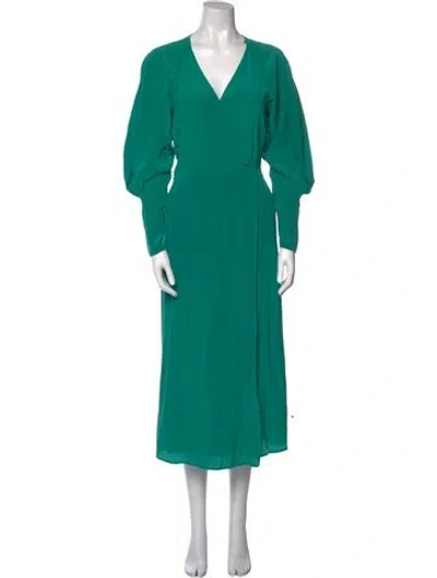 Pre-owned A.l.c V-neck Long Dress In Green