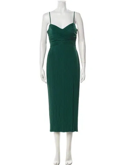 Pre-owned A.l.c V-neck Long Dress In Green
