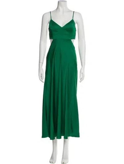 Pre-owned A.l.c V-neck Long Dress In Green