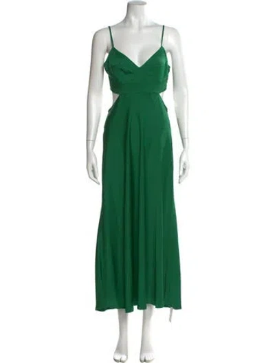 Pre-owned A.l.c V-neck Long Dress In Green