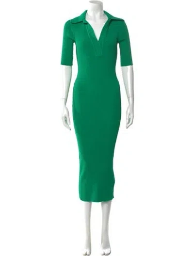 Pre-owned A.l.c V-neck Long Dress In Green