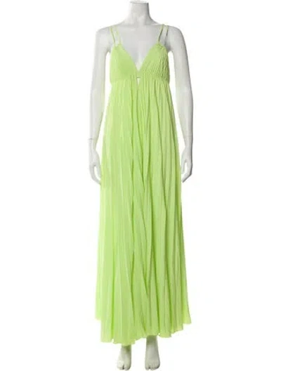 Pre-owned A.l.c V-neck Long Dress In Green