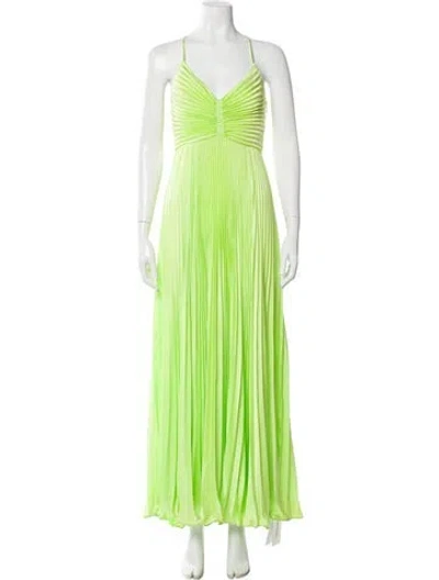 Pre-owned A.l.c V-neck Long Dress In Green
