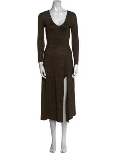 Pre-owned A.l.c V-neck Long Dress In Multi