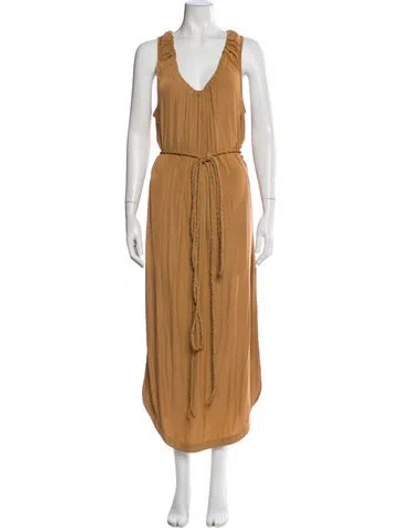 Pre-owned A.l.c V-neck Long Dress In Neutral