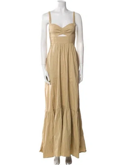 Pre-owned A.l.c V-neck Long Dress In Neutral