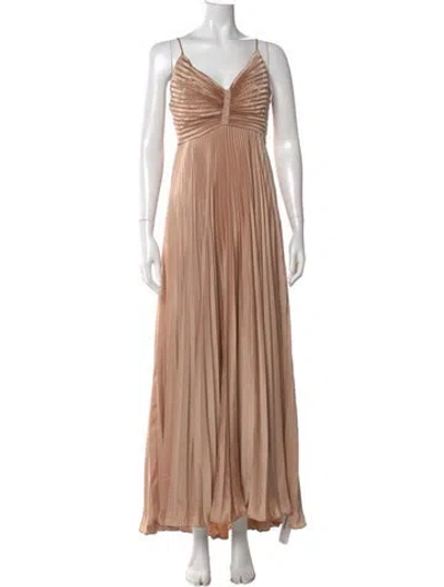 Pre-owned A.l.c V-neck Long Dress In Neutral